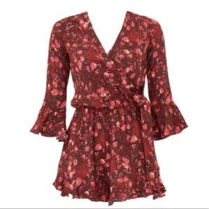 PRINTED FLUTTER-DETAIL ROMPER